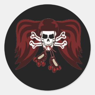 Adesivo Redondo crânio e skates