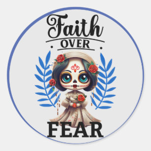 Adesivo Redondo Crânio em Açúcar