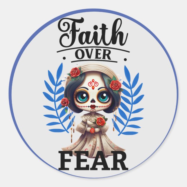 Adesivo Redondo Crânio em Açúcar (Frente)