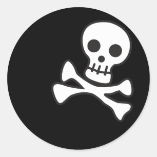 Adesivo Redondo Crânio Gelado