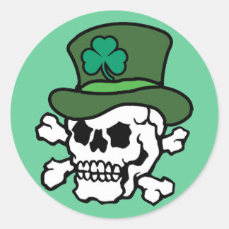 Adesivo Redondo Crânio Irlandês