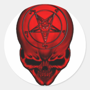 Adesivo Redondo crânio penta