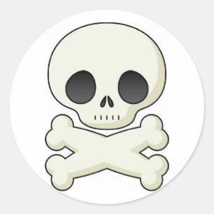 Adesivo Redondo Crânio Pirata e Crossbones