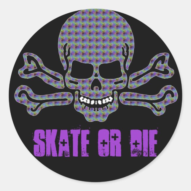 Adesivo Redondo crânio psíquico e bósforos (Frente)