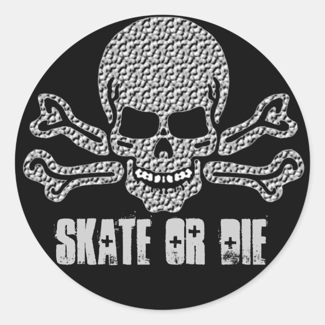 Adesivo Redondo crânio texturizado e bósseis (Frente)