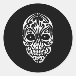 Adesivo Redondo Crânio Tribal