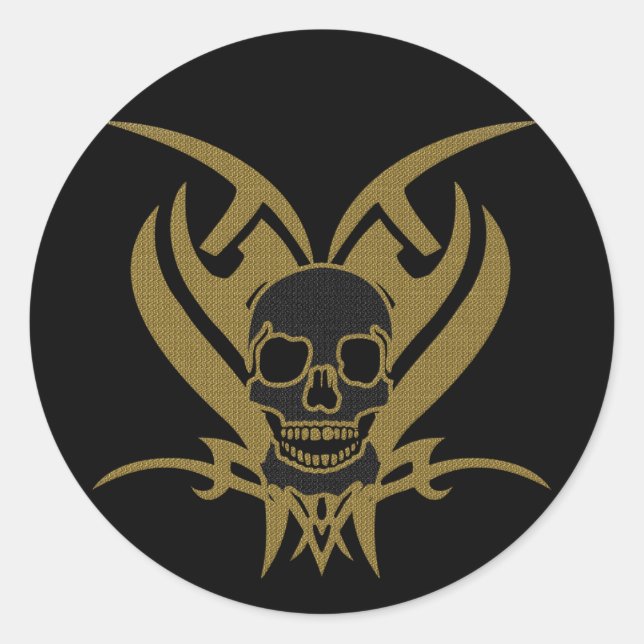 ADESIVO REDONDO CRÂNIO TRIBAL (Frente)