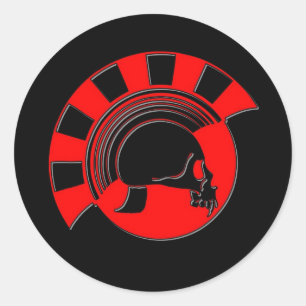 Adesivo Redondo Crânio Trojan