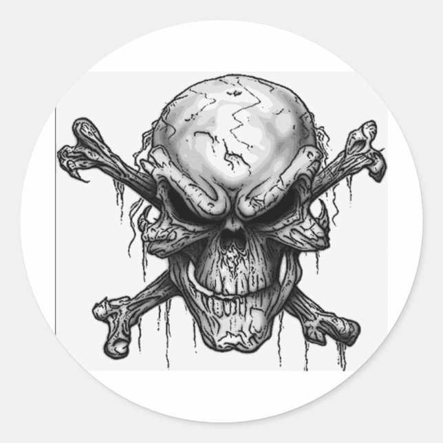 Adesivo Redondo crânios (Frente)