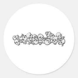 Adesivo Redondo Crânios e Ossos Cruzados