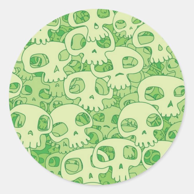 Adesivo Redondo crânios legal (Frente)