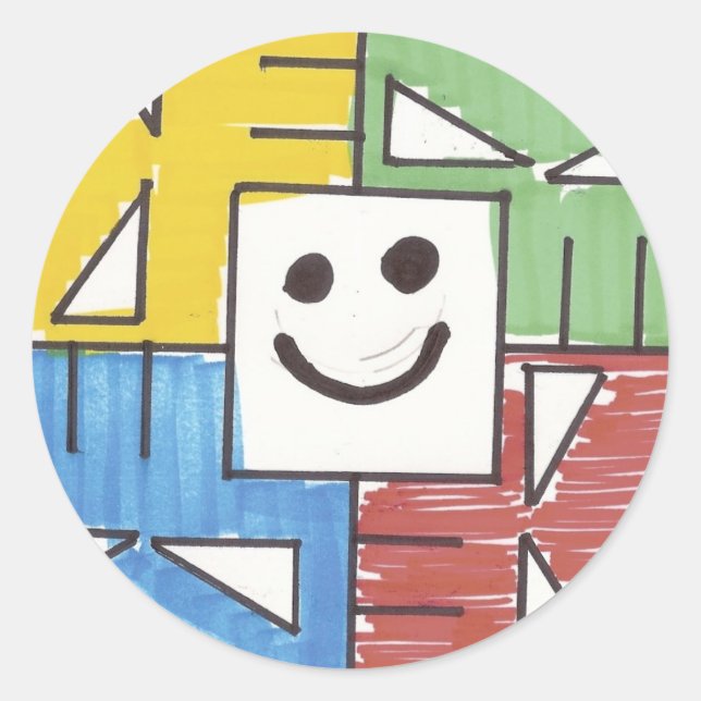 Adesivo Redondo Crânios quadrados (Frente)