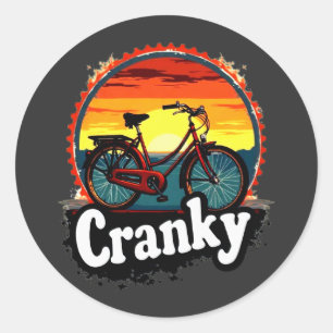 Adesivo Redondo Cranky Sunset Bicycle Tee - Energize sua carona