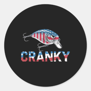 Adesivo Redondo Cranky Usa Crankit Pesca Dia dos Pais