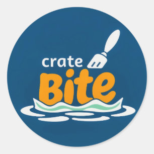 Adesivo Redondo CrateBite: Mergulhe na Frescura