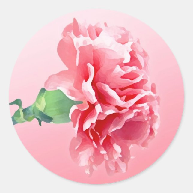Adesivo Redondo Cravo rosa (Frente)