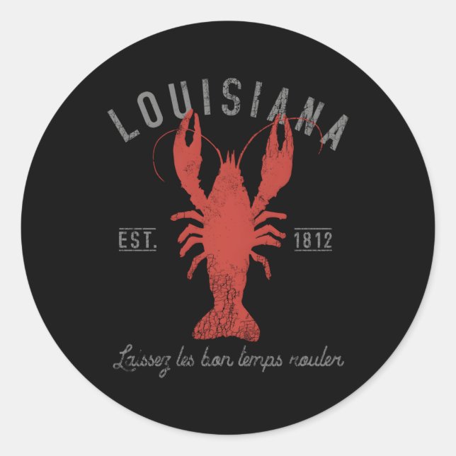 Adesivo Redondo Crawfish Boil Louisiana Laissez Les Bon Temps Roul (Frente)