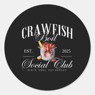 Adesivo Redondo Crawfish Boil Social Club Cajun Seafood Festival S