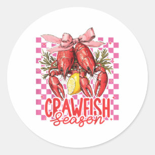 Adesivo Redondo Crawfish Season Crawfish Boil Lagosta Cajun Men Wo