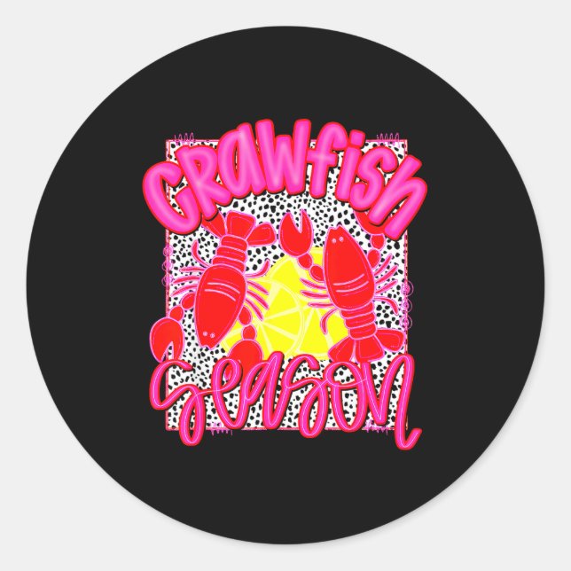 Adesivo Redondo Crawfish Season Funny Tee For Men Women Kids  (Frente)