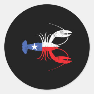 Adesivo Redondo Crawfish Texas Crawaddy Southern Comida Mardi Gras