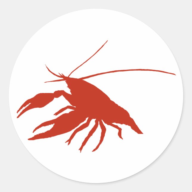 Adesivo Redondo crawfish's　silhouette (Red) (Frente)