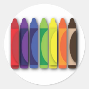 Adesivo Redondo Crayons Stickers