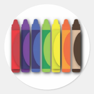 Adesivo Redondo Crayons Stickers