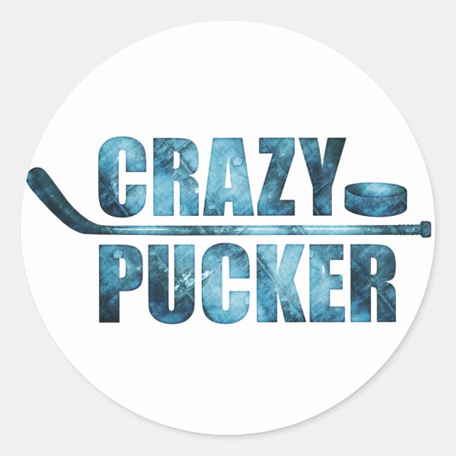 Adesivo Redondo Crazy Pucker (Hockey) (Frente)
