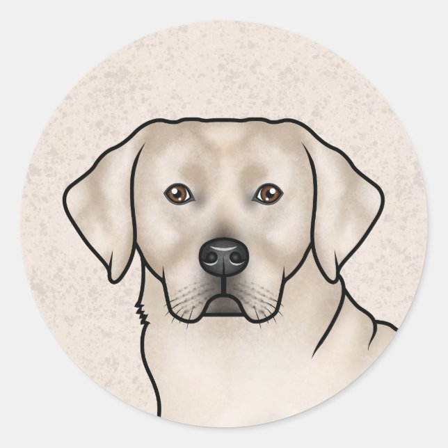 Adesivo Redondo Cream Labrador Retriever Cute Lab Portrait (Frente)