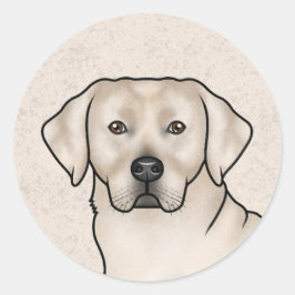 Adesivo Redondo Cream Labrador Retriever Cute Lab Portrait