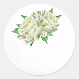 Adesivo Redondo Cream Peony Weding Stickers