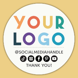 Adesivo Redondo Create Your Own Custom Logo Business Social Media 