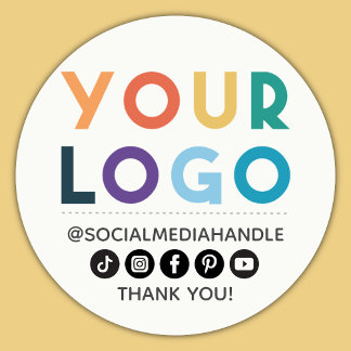 Adesivo Redondo Create Your Own Custom Logo Business Social Media 