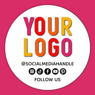 Adesivo Redondo Create Your Own Custom Social Media Business Logo