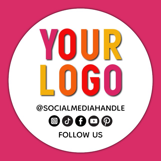 Adesivo Redondo Create Your Own Custom Social Media Business Logo (Criador carregado)