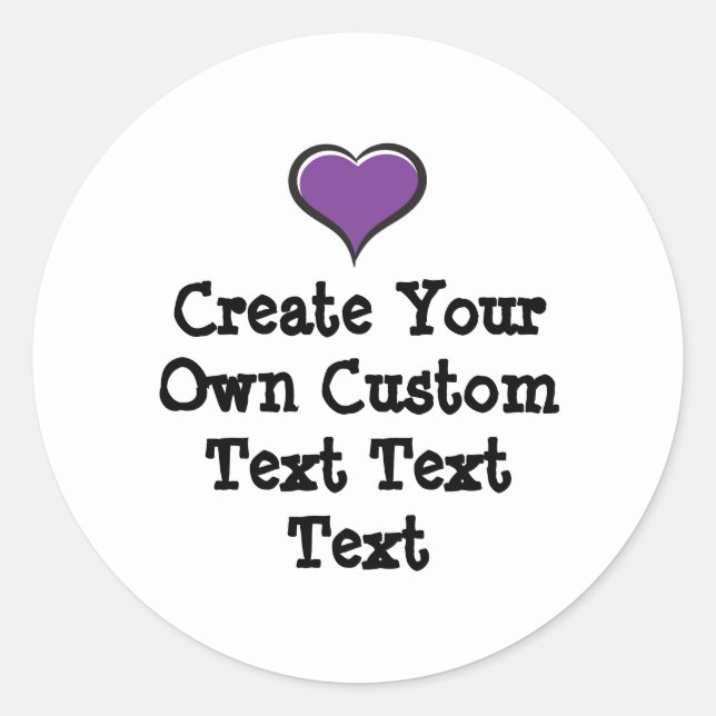 Adesivo Redondo Create your own custom text white Bkgd Ver (Frente)