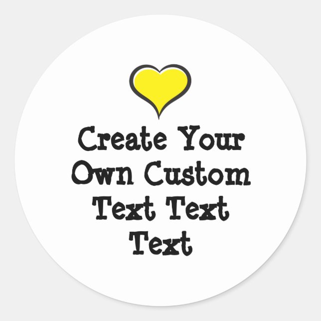 Adesivo Redondo Create your own custom text white Bkgd Ver (Frente)