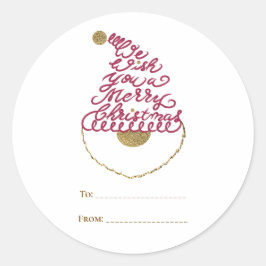 Adesivo Redondo Create Your Own Glitter Santa Modern Christmas 