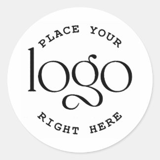 Adesivo Redondo Create Your Own Logo Custom Business Modern White