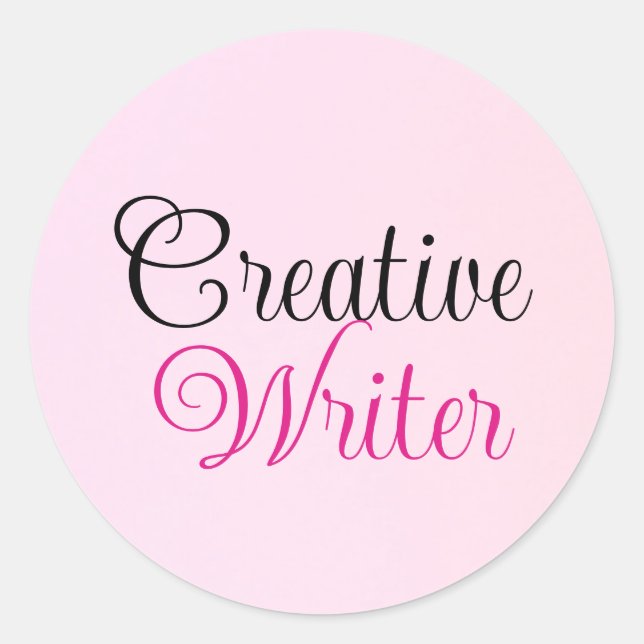 Adesivo Redondo Creative Writer Pastel Pink (Frente)