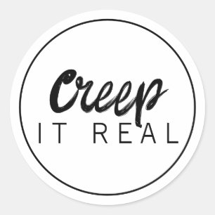Adesivo Redondo Creep It Real Halloween
