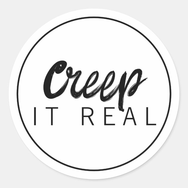 Adesivo Redondo Creep It Real Halloween (Frente)
