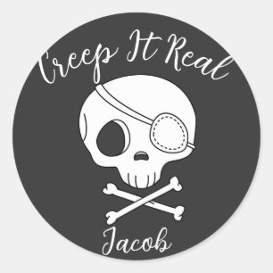 Adesivo Redondo Creep It Real Halloween mimado