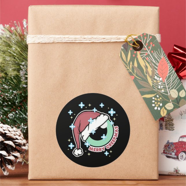 Adesivo Redondo Creepmas de feliz (Feriado)