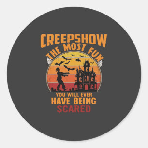 Adesivo Redondo Creepshow Halloween Zumbi Casa Assombrada Pôr do S