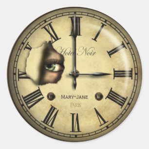 Adesivo Redondo Creepy Clock Personalizado