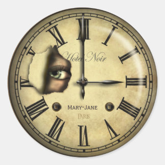 Adesivo Redondo Creepy Clock Personalizado