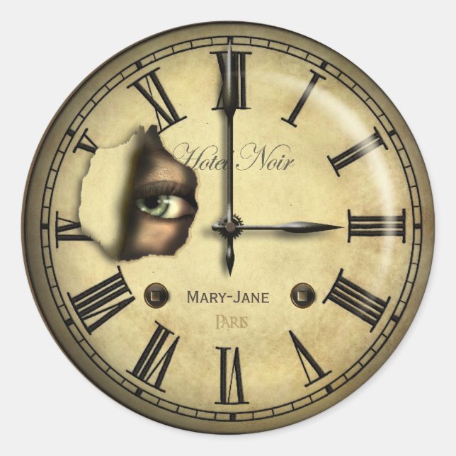 Adesivo Redondo Creepy Clock Personalizado (Frente)