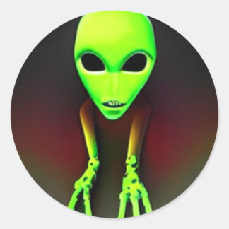 Adesivo Redondo Creepy Green - Vinheta redonda clássica fantasma